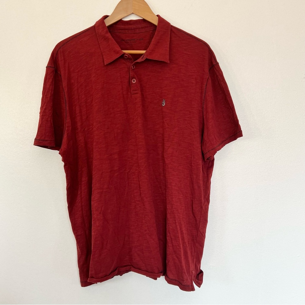 John Varvatos Embroidered Peace Sign Jersey Polo Shirt Sz XXL